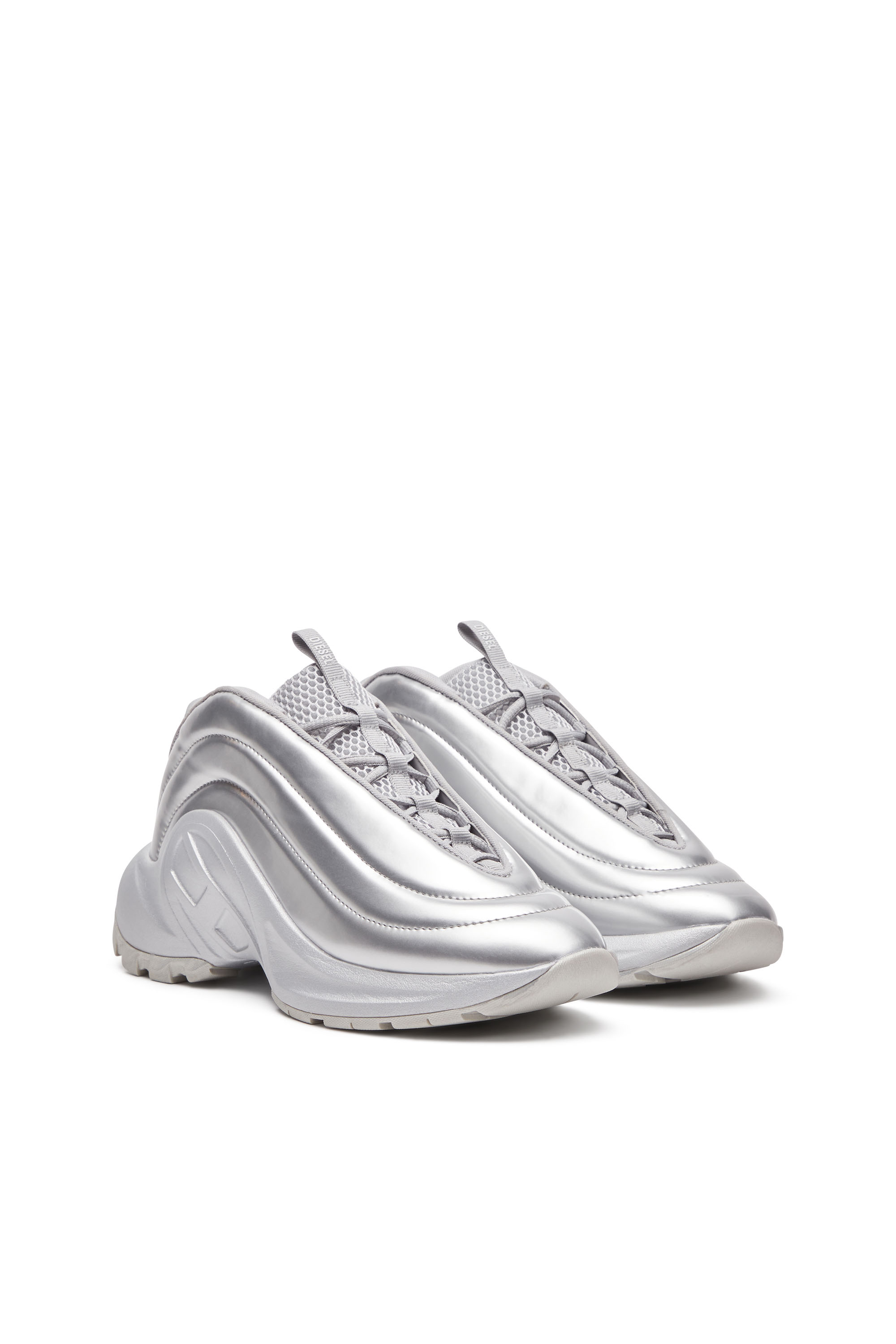 Diesel - S-D-RUNNER X, Unisex's S-D-Runner-Slip-on sneakers with Oval D instep in Silver - 3
